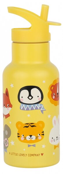 A Little Lovely Company - nerezová láhev na pití, 350 ml - zvířecí kamarádi