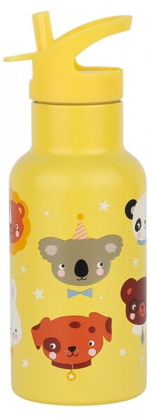 A Little Lovely Company - nerezová láhev na pití, 350 ml - zvířecí kamarádi