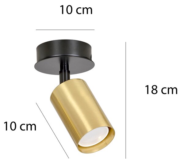 Stropní svítidlo ZEN 1 – černé, 1× GU10, šířka 8 cm