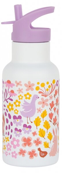 A Little Lovely Company - nerezová láhev na pití, 350 ml - květinová zahrada