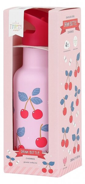 A Little Lovely Company - nerezová láhev na pití, 350 ml - třešně