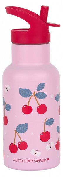 A Little Lovely Company - nerezová láhev na pití, 350 ml - třešně