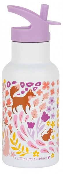A Little Lovely Company - nerezová láhev na pití, 350 ml - květinová zahrada