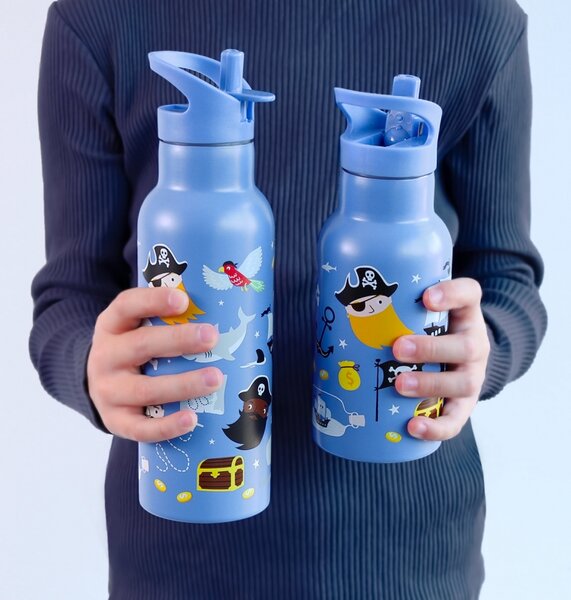 A Little Lovely Company - nerezová láhev na pití, 350 ml - piráti
