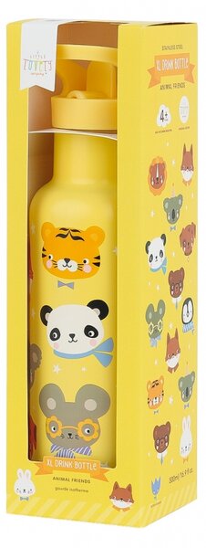 A Little Lovely Company - nerezová láhev na pití, 500 ml - zvířecí kamarádi