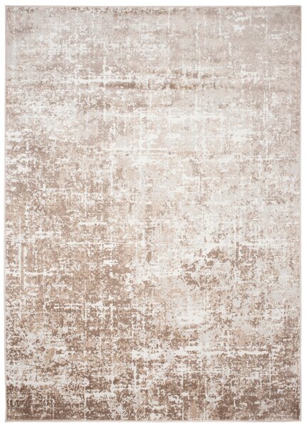 Moderní kusový koberec PORTLAND D072E Abstraktní bílý hnědý Rozměr: 80x150 cm