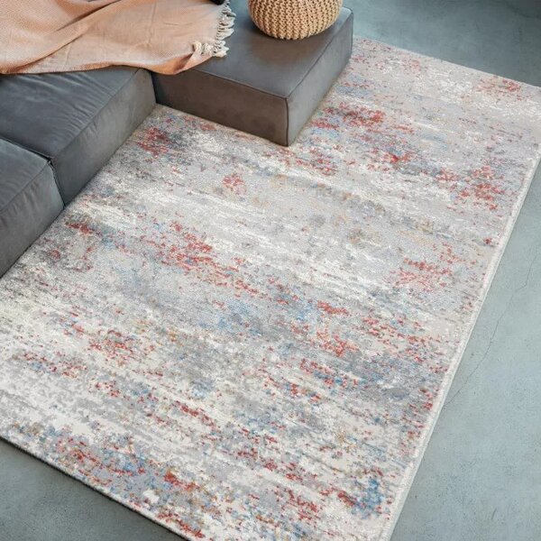 Makro Abra Moderní kusový koberec PORTLAND G509C bílý červený Rozměr: 80x150 cm