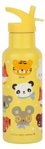 A Little Lovely Company - nerezová láhev na pití, 500 ml - zvířecí kamarádi