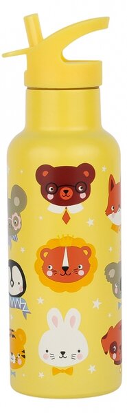 A Little Lovely Company - nerezová láhev na pití, 500 ml - zvířecí kamarádi