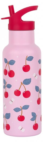A Little Lovely Company - nerezová láhev na pití, 500 ml - třešně