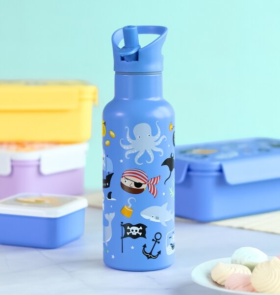 A Little Lovely Company - nerezová láhev na pití, 500 ml - piráti