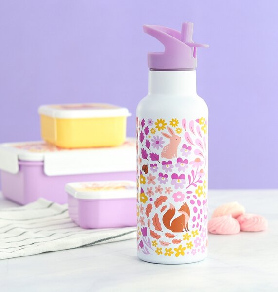 A Little Lovely Company - nerezová láhev na pití, 500 ml - květinová zahrádka