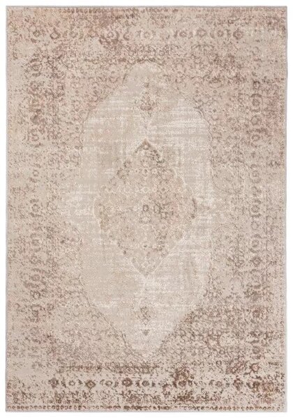 Makro Abra Moderní kusový koberec PORTLAND D173E Klasický hnědý bílý Rozměr: 80x150 cm