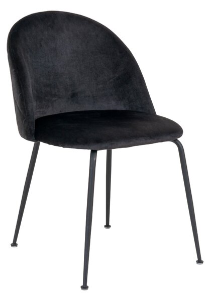 House Nordic Jídelní židle Geneve (Židle z černého sametu s černými nohami\nHN1207)