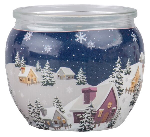 Emocio Sklo Dekor 70x62 mm Winter Village (Snowflakes), vonná svíčka