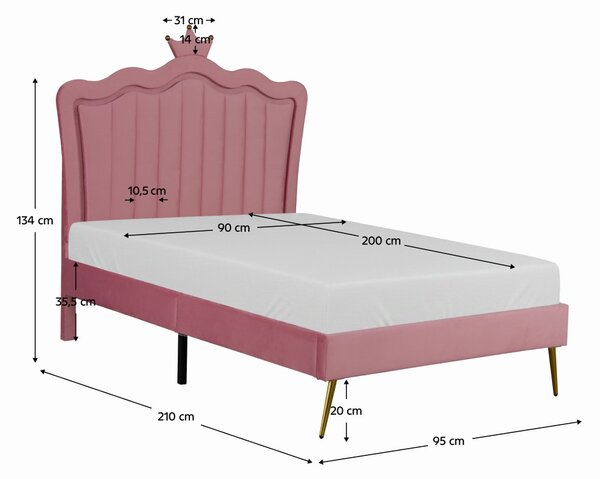 Jednolůžková postel 90 cm Reinsercion 1 (růžová) (s roštem)