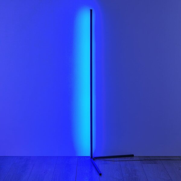 Černá LED stojací lampa (výška 141 cm) Level – Reality