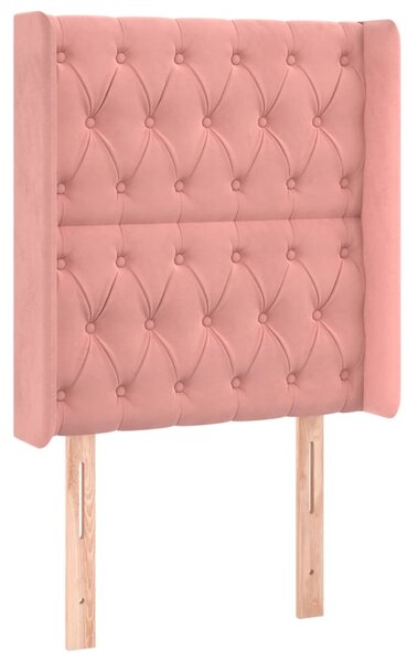 Box spring postel s matrací a LED růžová 80 x 200 cm samet 3139714