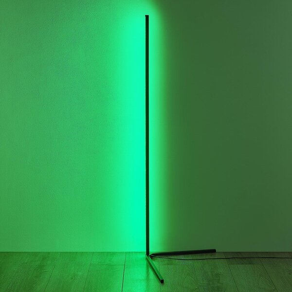 Černá LED stojací lampa (výška 141 cm) Level – Reality