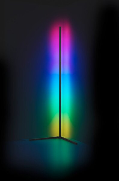 Černá LED stojací lampa (výška 141 cm) Level – Reality
