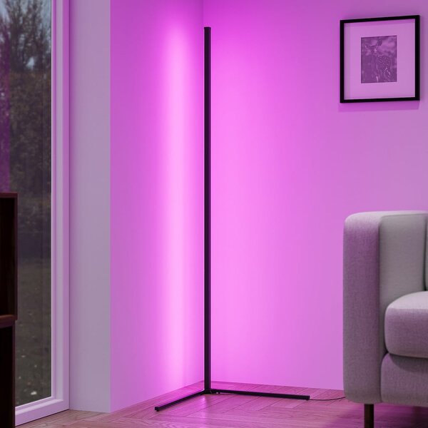 Černá LED stojací lampa (výška 141 cm) Level – Reality