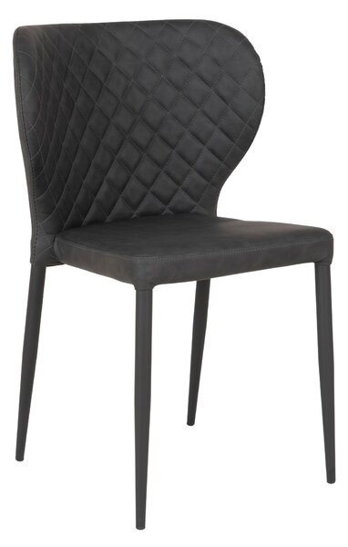 Nordic Experience Kožená jídelní židle Plano tmavě šedá/černá