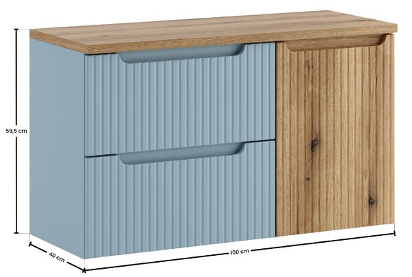 Comad Koupelnová skříňka pod deskové umyvadlo s košem na prádlo Nova Denim/Coast Evoke 100 denim/dub coast evoke