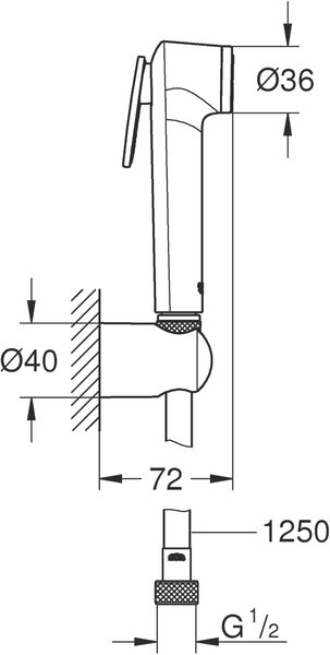 Grohe Tempesta sada bidetové hlavice na stěnu Cool Sunrise 27513GL1