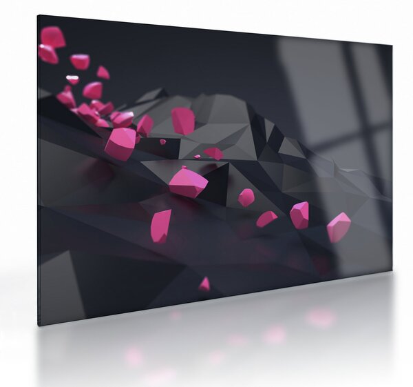 Skleněný obraz 3D abstrakce (70x50 cm)