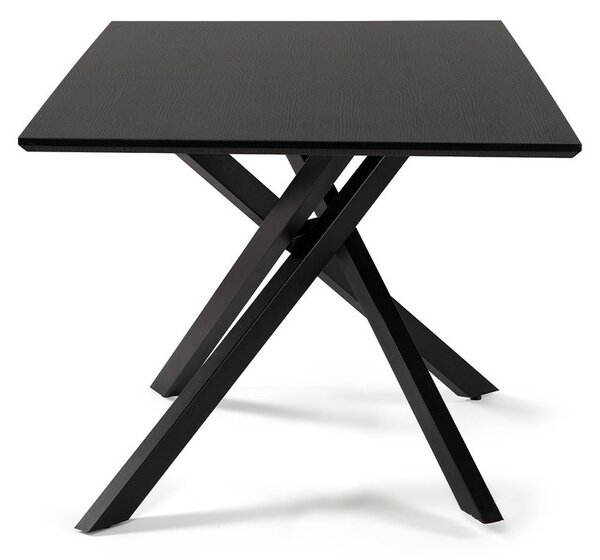 Vikio Jídelní set pro 4 osoby 180x90 cm černý, krémová látka VJS208-4K