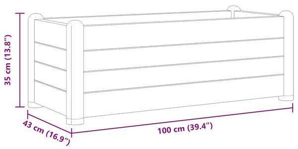 Vyvýšený záhon PP moka 100 x 43 x 35 cm 313976