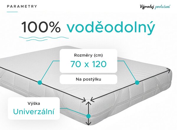 Nepropustný chránič matrace FROTÉ na postýlku 70 x 120 cm
