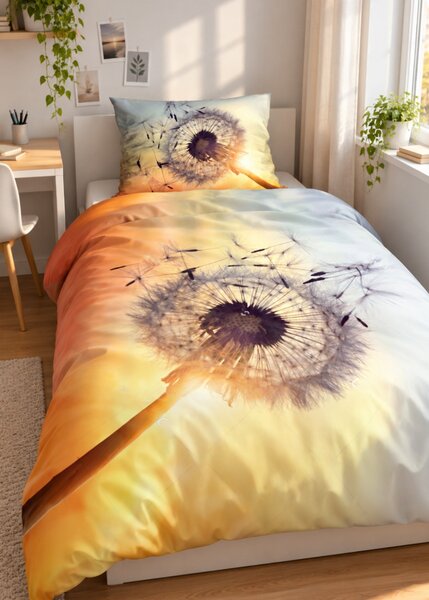 3d povlečení s pampeliškou - Dandelion mikroplyš 140x200 cm