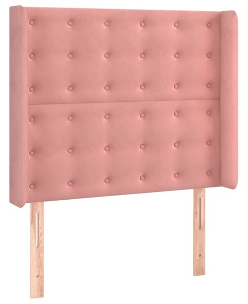Box spring postel s matrací a LED růžová 90x190 cm samet 3139780