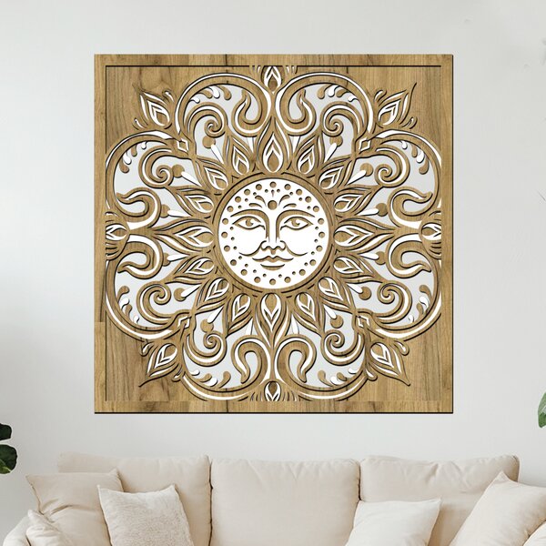Dřevěný obraz Sluneční záře | Rozměry (cm): 40x40 | Zvolte barvu dekoru: Buk-Ořech-Wenge