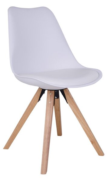House Nordic Jídelní židle, bílá s přírodními nohami (Bílá)