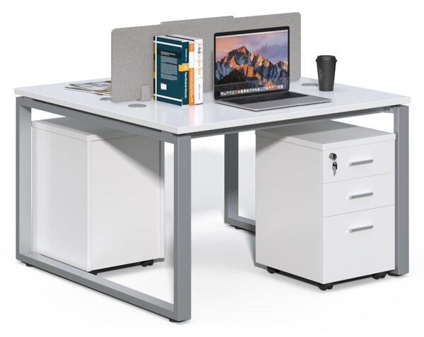 Kancelářská sestava 2 osoby Houseland Prime Max 01 120 cm bílá