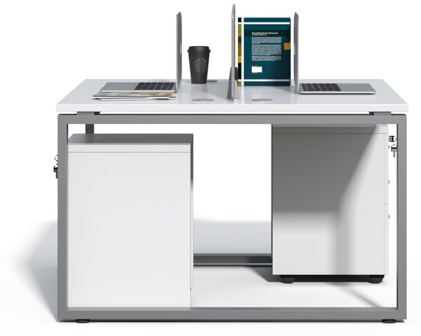 Kancelářská sestava 2 osoby Houseland Prime Max 01 120 cm bílá