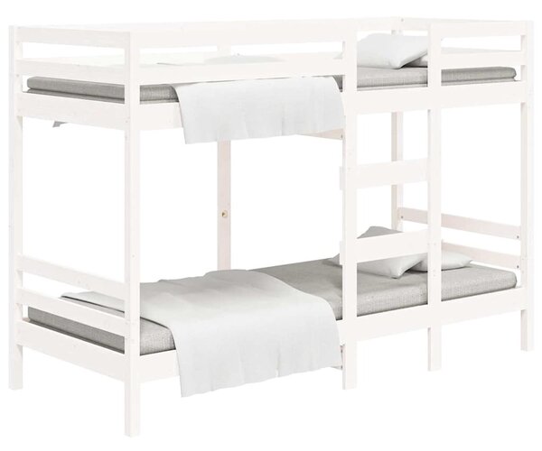 Patrová postel bílá 90 x 200 cm masivní borové dřevo 3139830