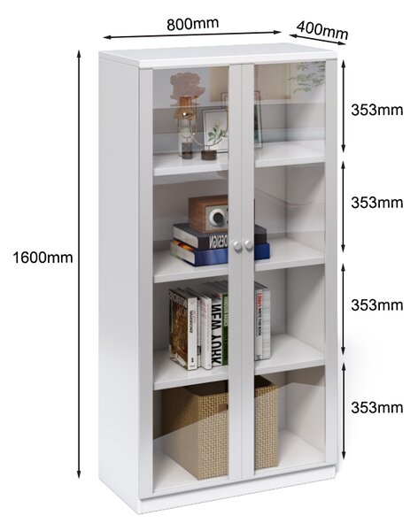 Kancelářská knihovna Houseland Prime Core 01 80 cm bílá