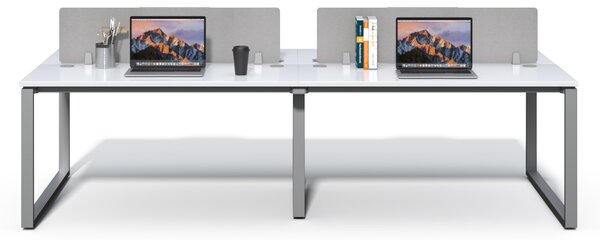 Kancelářská sestava 4 osoby Houseland Prime Max 02 280 cm bílá