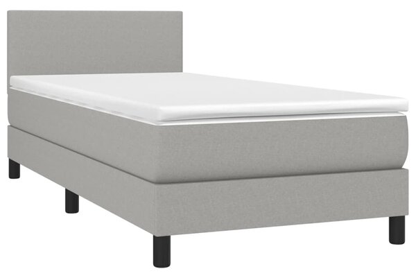Box spring postel s matrací světle šedá 80 x 200 cm textil 3139849