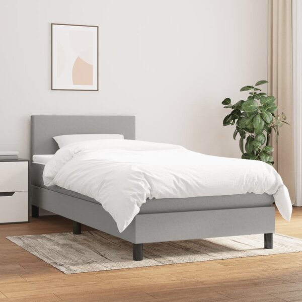 Box spring postel s matrací světle šedá 80 x 200 cm textil 3139849