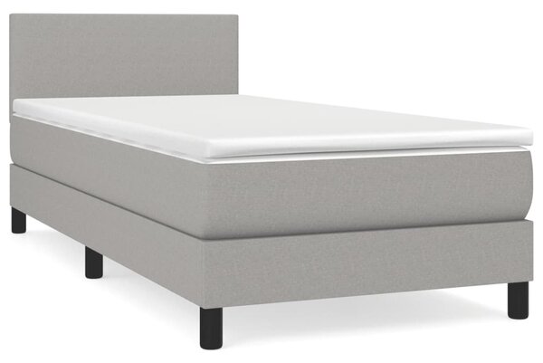 Box spring postel s matrací světle šedá 80 x 200 cm textil 3139849