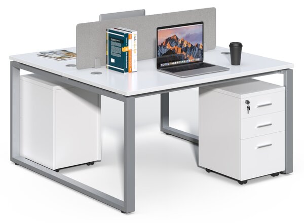 Kancelářská sestava 2 osoby Houseland Prime Max 01 140 cm bílá
