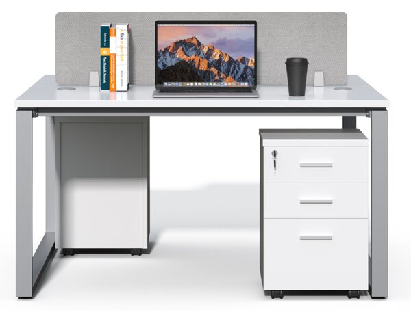 Kancelářská sestava 2 osoby Houseland Prime Max 01 140 cm bílá