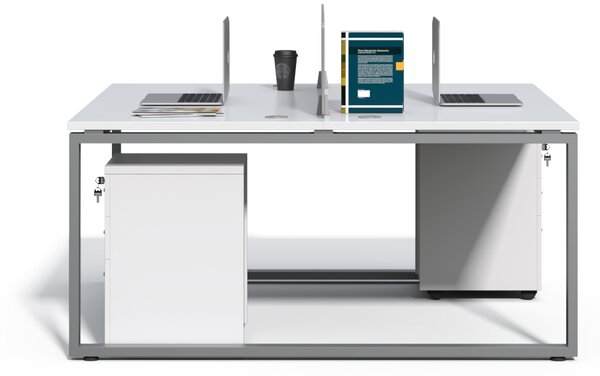 Kancelářská sestava 2 osoby Houseland Prime Max 01 160 cm bílá