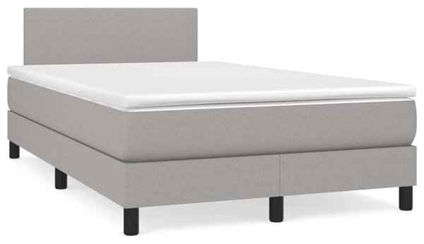 Box spring postel s matrací světle šedá 120 x 200 cm textil 3139881