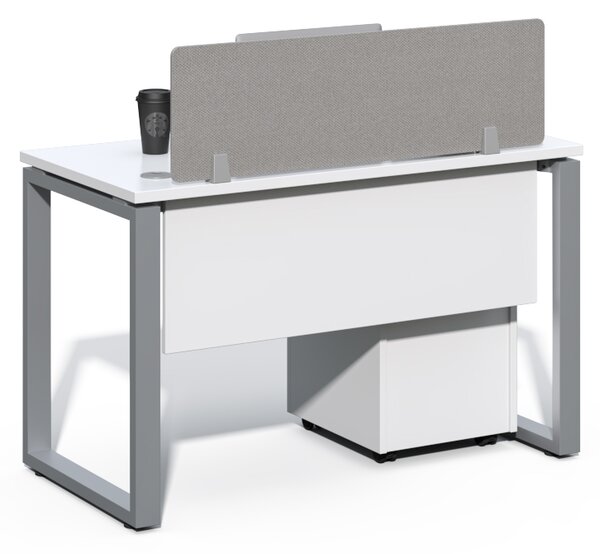 Kancelářský stůl s kontejnerem Houseland Prime Max 01 120 cm bílý