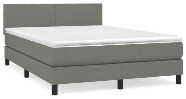 Box spring postel s matrací tmavě šedá 140x200 cm textil 3139898